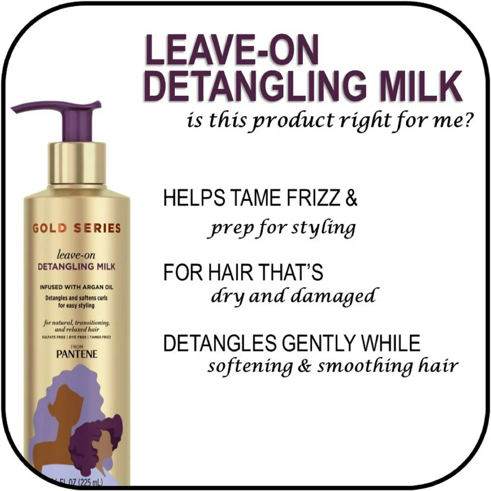 Pantene Gold Series Leave-In Detangling Milk 7.6oz (225ml) - Image 2