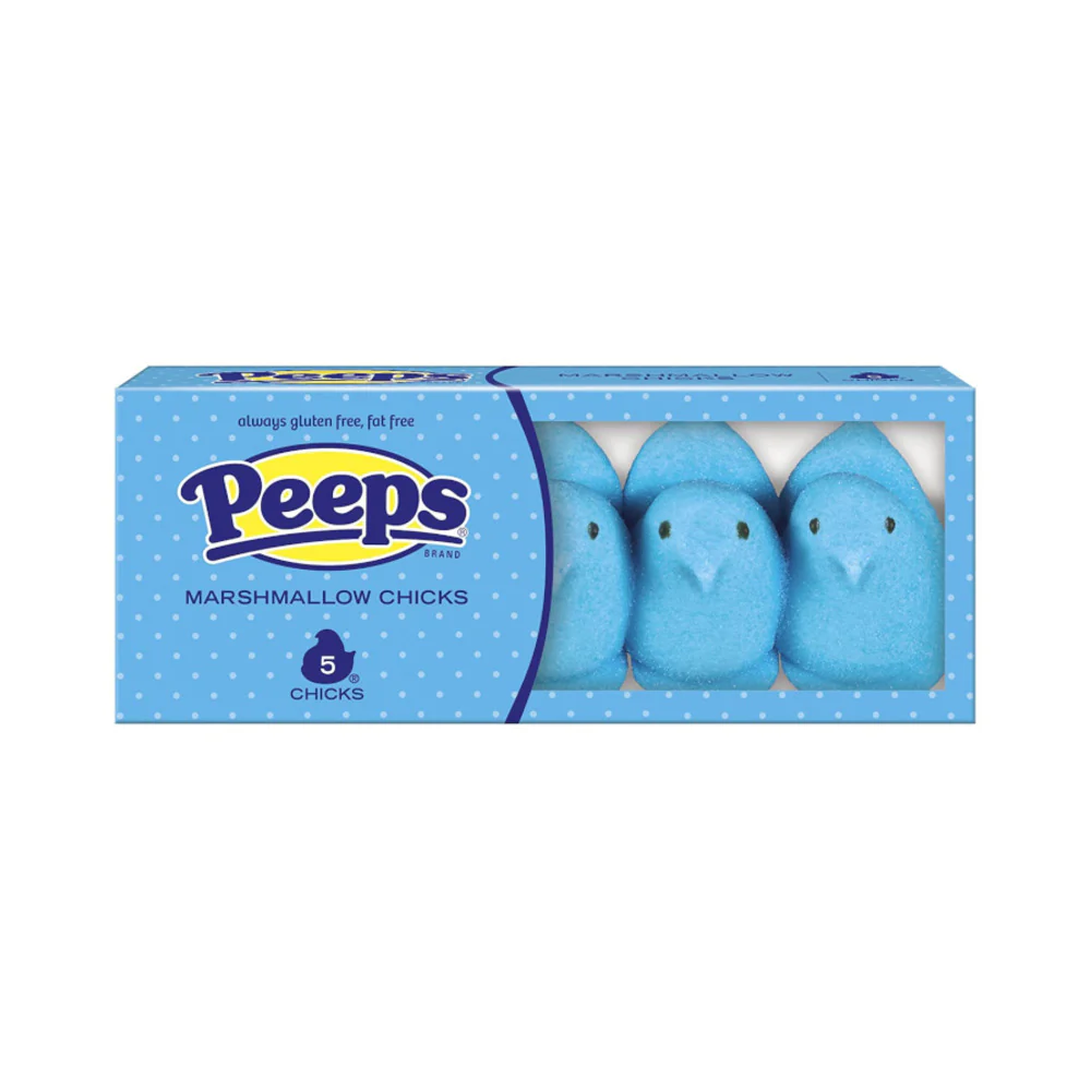 Peeps Easter Blue Chicks Marshmallow 5 Count 1.5oz (43g)