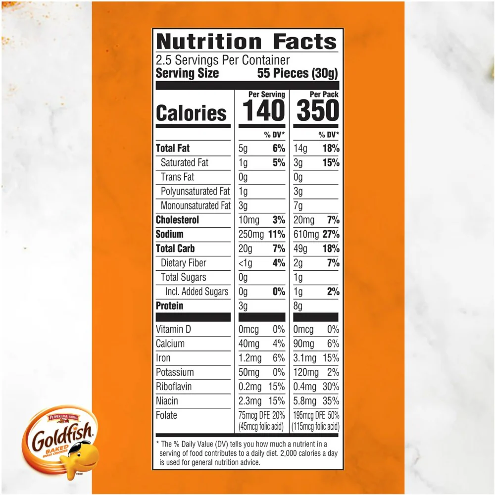 Pepperidge Farm Goldfish Cheddar Crackers 2.65oz (75g) Best Before 27/07/2025 - Image 3