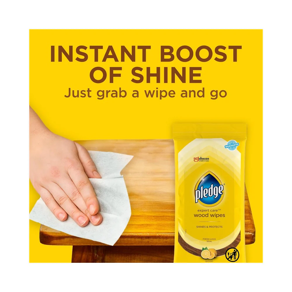 Pledge Expert Care Wood Wipes Lemon Scented 24's - Image 7