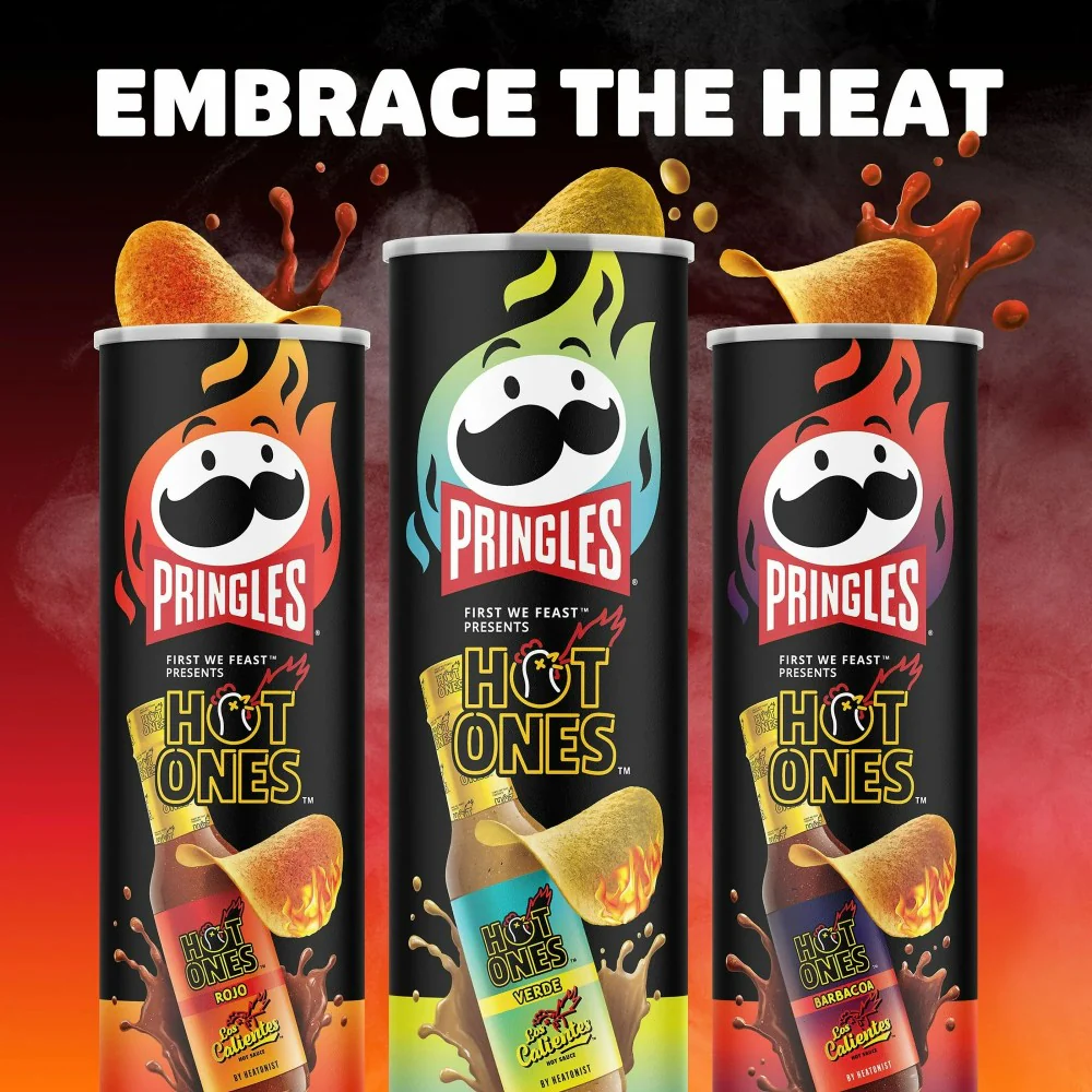 Pringles Hot Ones Los Calientes Barbacoa Potato Crisps Chips 5.5oz (156g) - Image 6