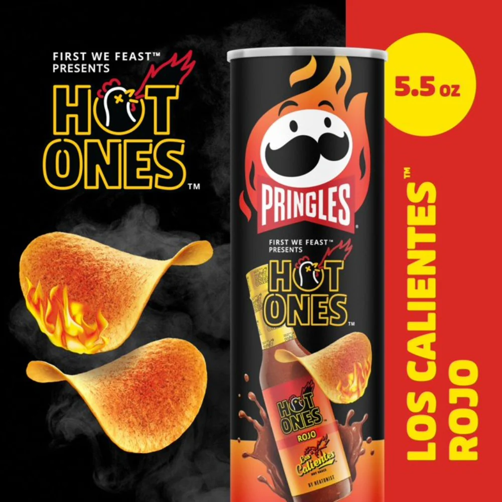 Pringles Hot Ones Los Calientes Rojo Potato Crisps Chips 5.5oz (156g) - Image 3