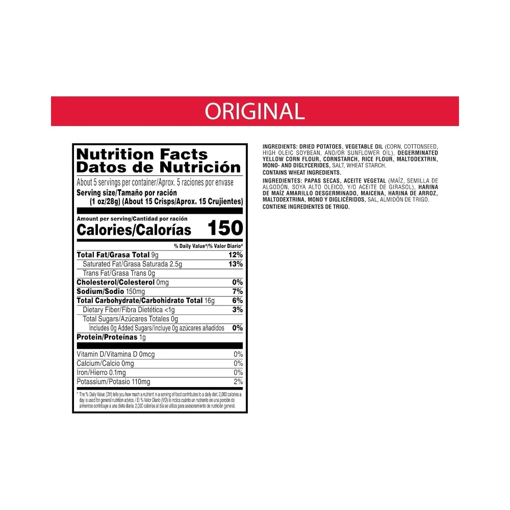 Pringles Original Potato Crisps 5.2oz (149g) - Image 4