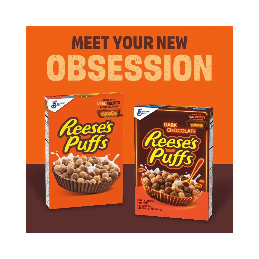 Reeses Puffs Dark Chocolate Cereal 326g - Image 2