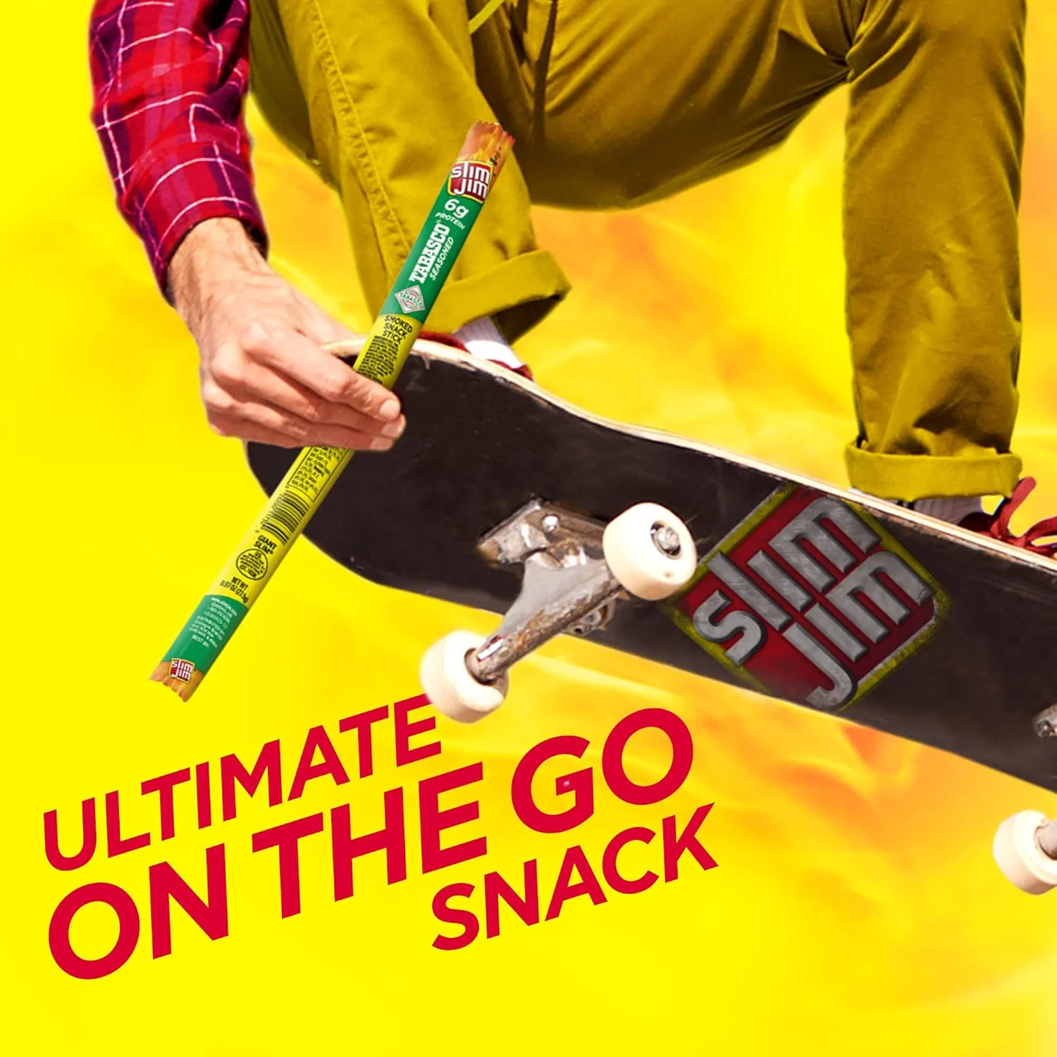 Slim Jim Giant Smoked Meat Sticks, Tabasco Flavor, 6g Protein Per Serving .97oz (27g) - Image 5