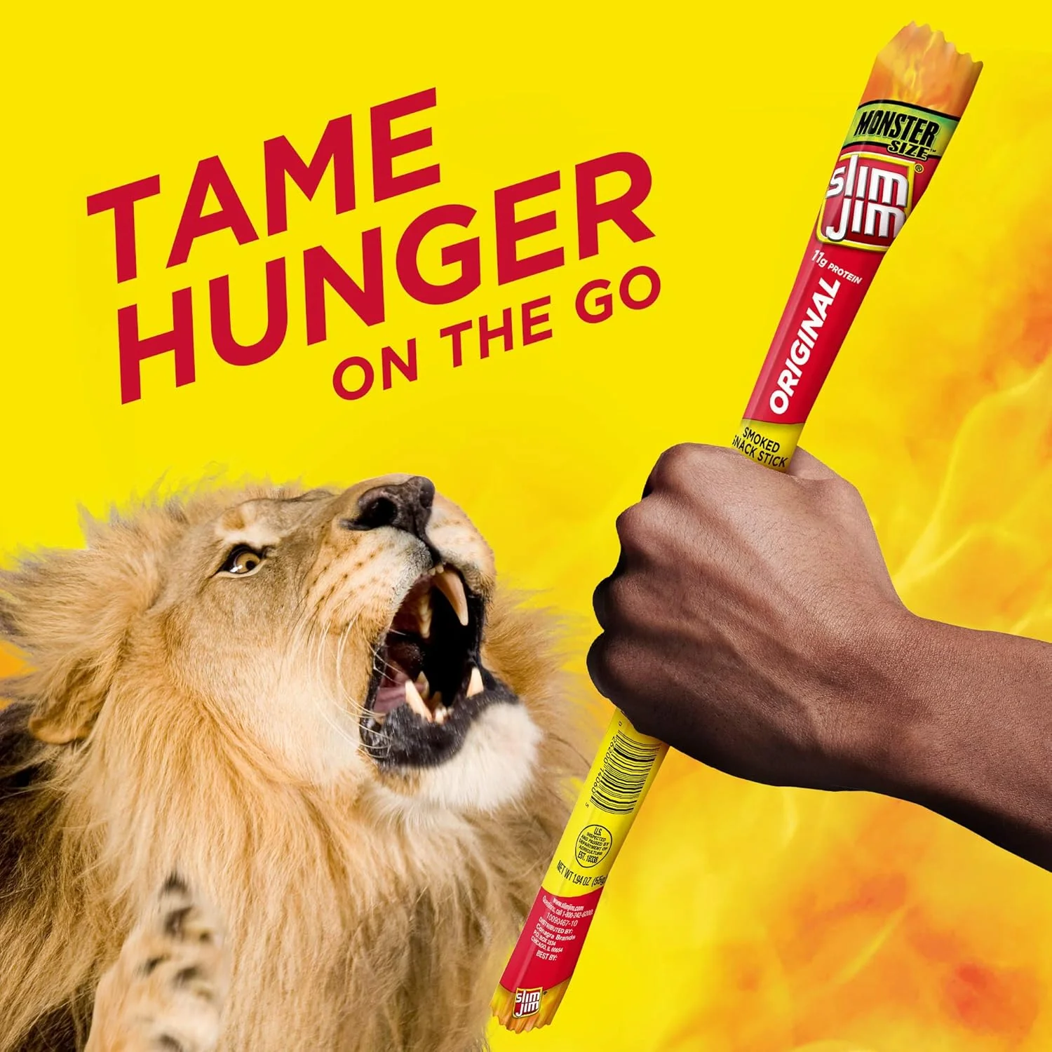 Slim Jim Monster Smoked Meat Sticks, Original Flavor, High Protein, 1.94 oz - Image 2