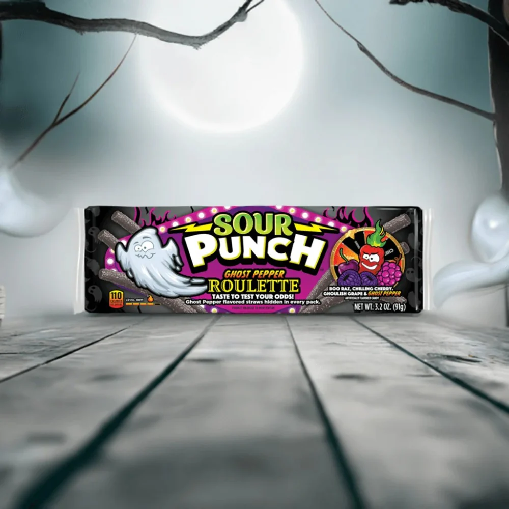 Sour Punch Ghost Pepper Roulette Straws Halloween Candy 3.2oz (91g) - Image 3