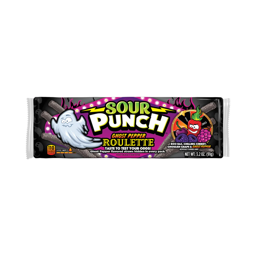Sour Punch Ghost Pepper Roulette Straws Halloween Candy 3.2oz (91g) - Image 4
