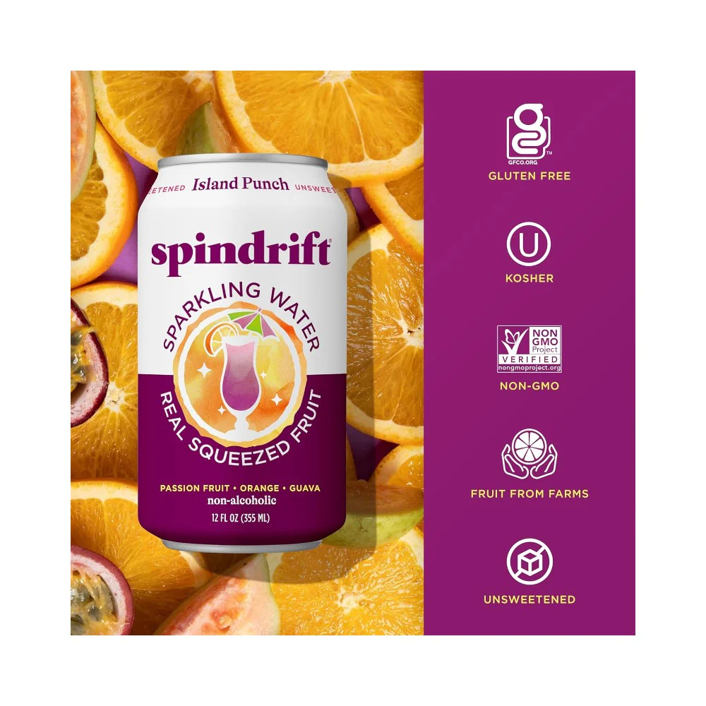 Spindrift Island Punch Flavoured Sparkling Water 12oz (355ml) - Image 3