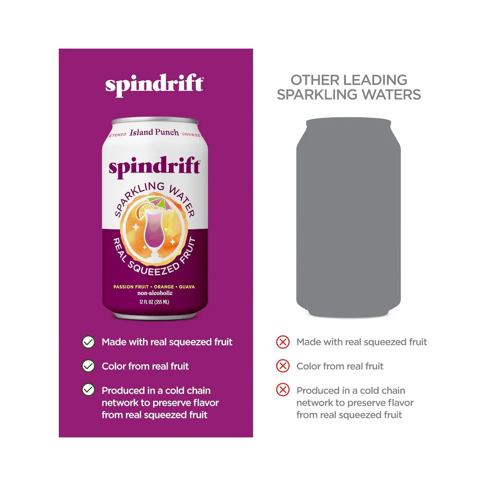 Spindrift Island Punch Flavoured Sparkling Water 12oz (355ml) - Image 4