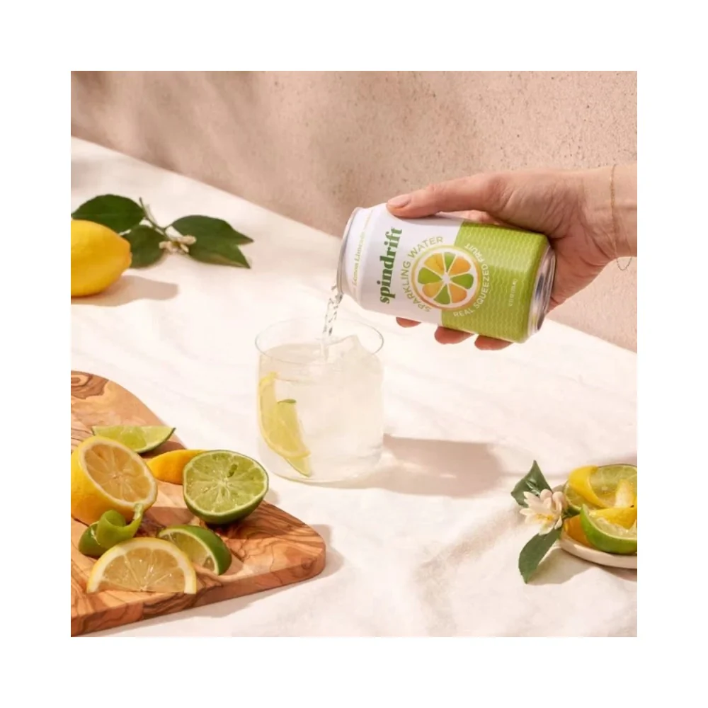 Spindrift Lemon Lime Flavoured Sparkling Water 12oz (355ml) - Image 5