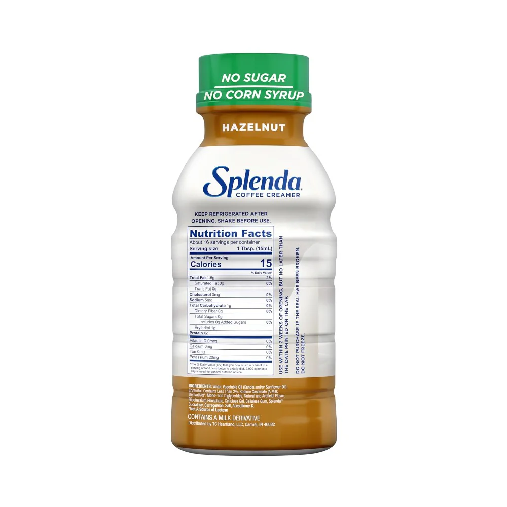 Splenda Coffee Creamer Hazelnut No Sugar 8oz (237ml) - Image 2