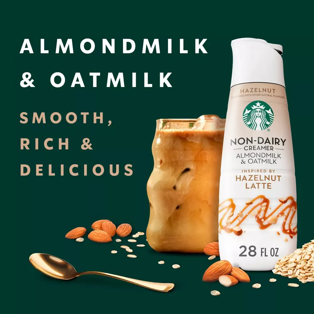 Starbucks Coffee Creamer Hazelnut Latte Almond Milk and Oat Milk I 28oz (828ml) - Image 2