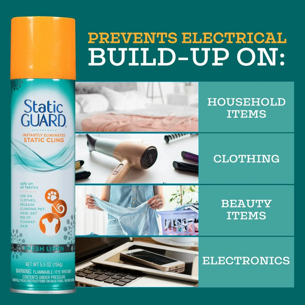 Static Guard  Anti-Static Spray Fresh Linen 5.5oz (156g) - Image 3