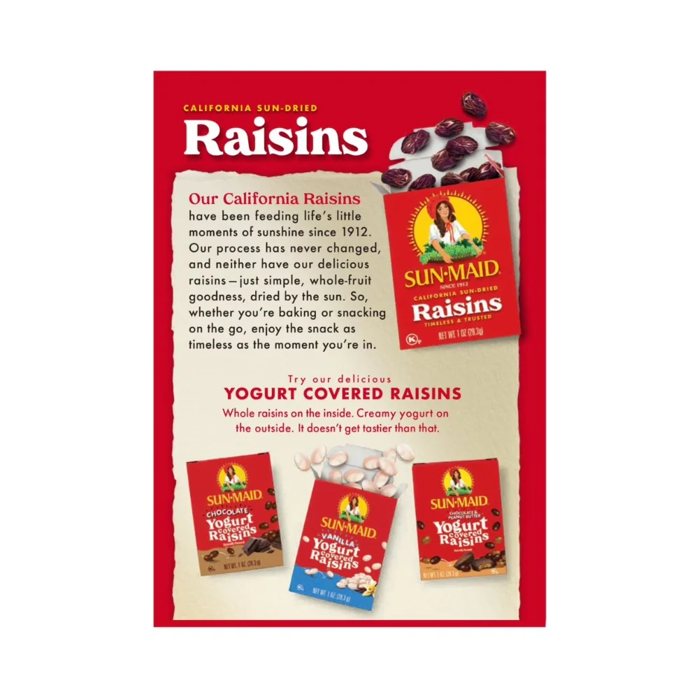 Sunmaid California Sun Dried Raisins Box 12oz (340g) - Image 6