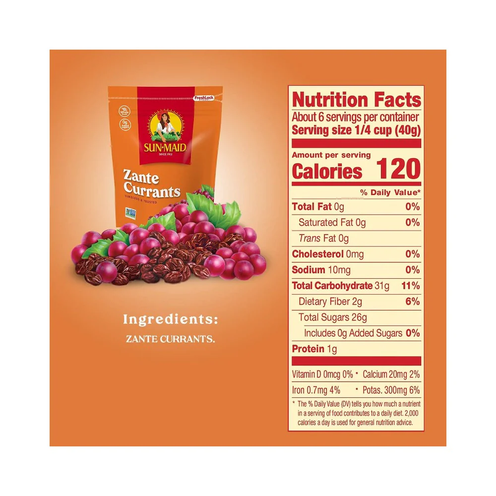 Sunmaid California Sun Dried Zante Currants Bag 8oz (227g) - Image 4