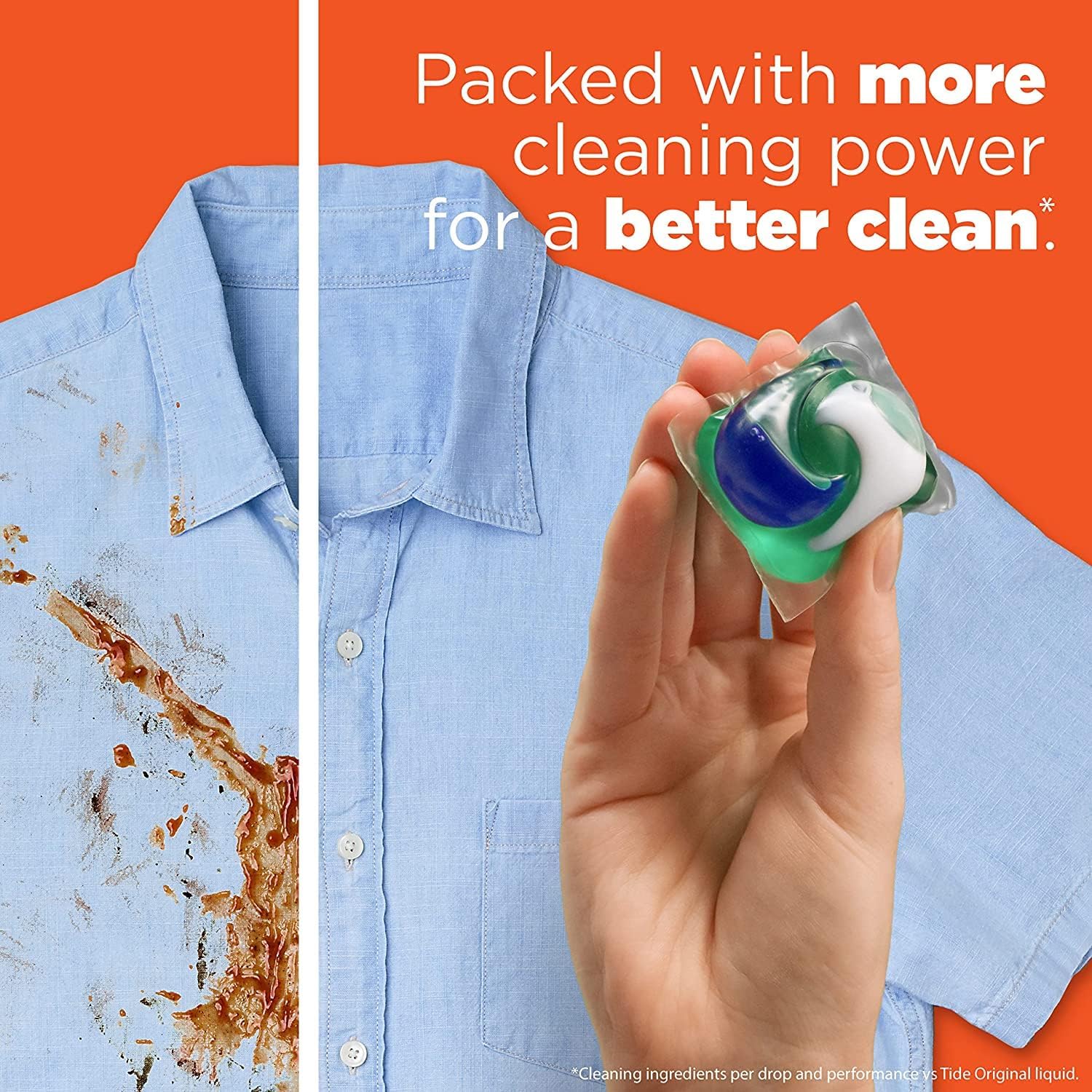 Tide PODS laundry detergent pacs, 3-in-1 Stain Remover, Odor Fighter, Color Protector, 57 Count - Image 2