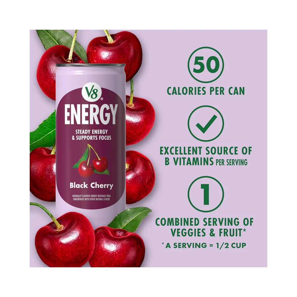 V8 Energy Black Cherry 8oz (237ml) - Image 4