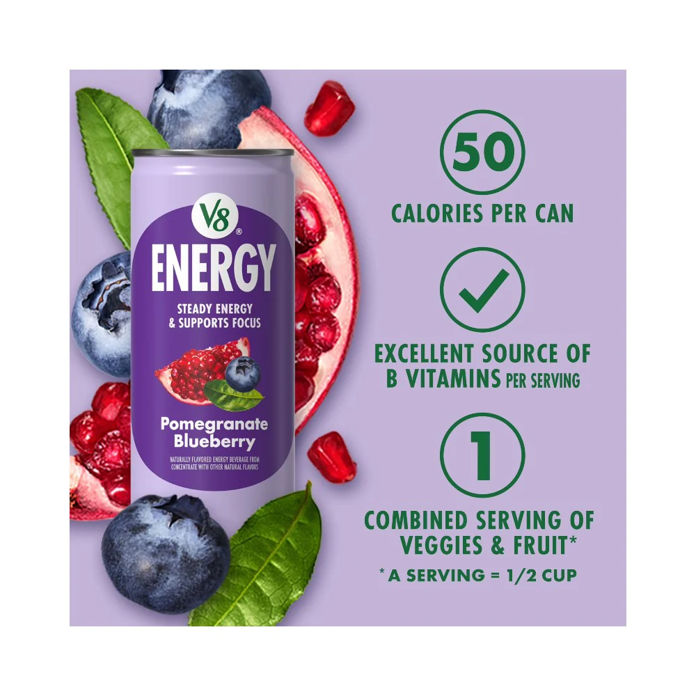 V8 Energy Pomegranate Blueberry 8oz (237ml) - Image 3
