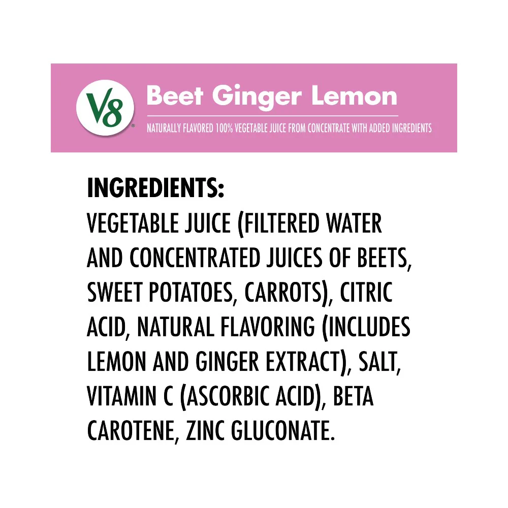 V8 Vegetable Juice Beet Ginger Lemon 46oz (1.36L) - Image 6
