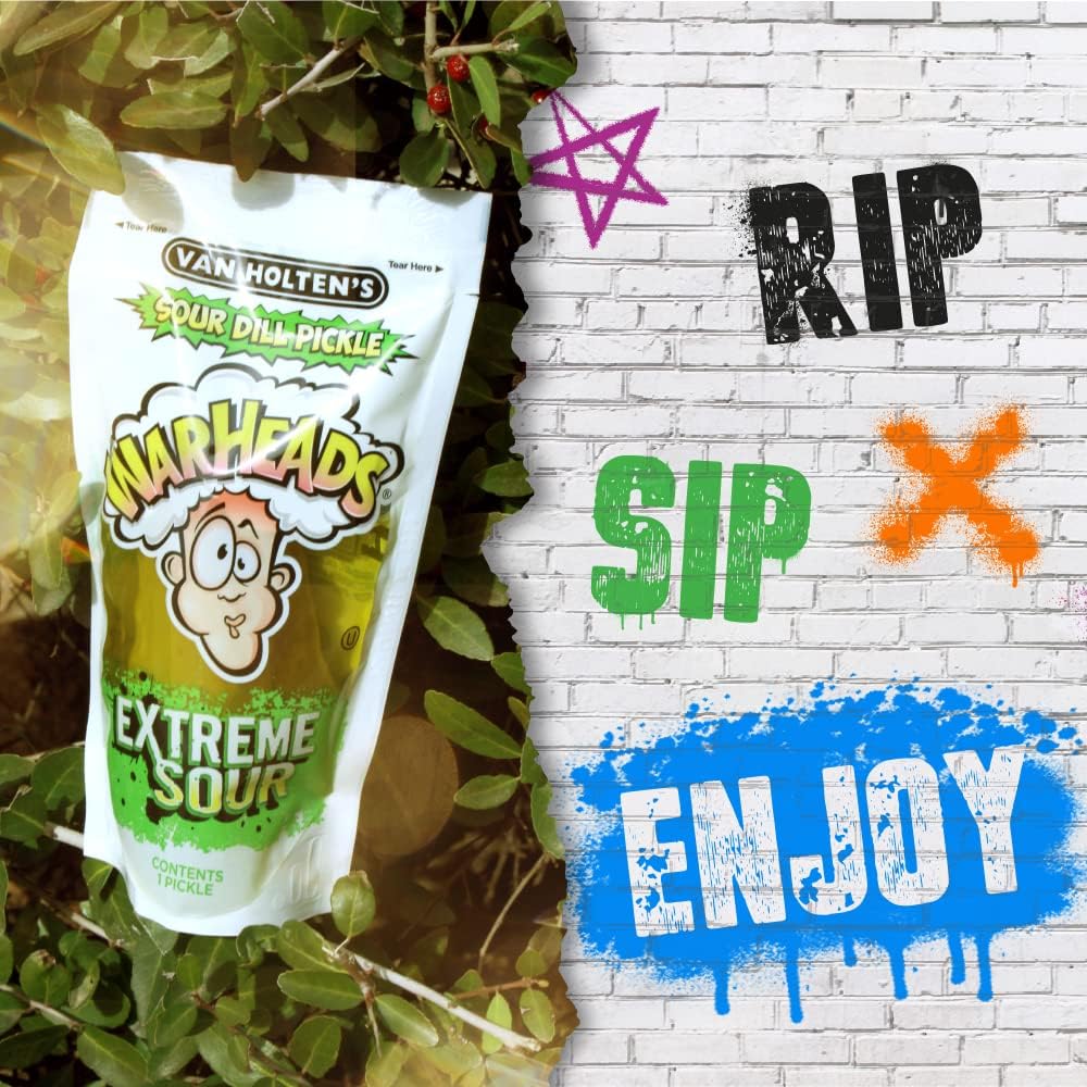 Van Holten Warheads Extreme Sour Jumbo Pickle in a Pouch 5oz [612WH] - Image 3