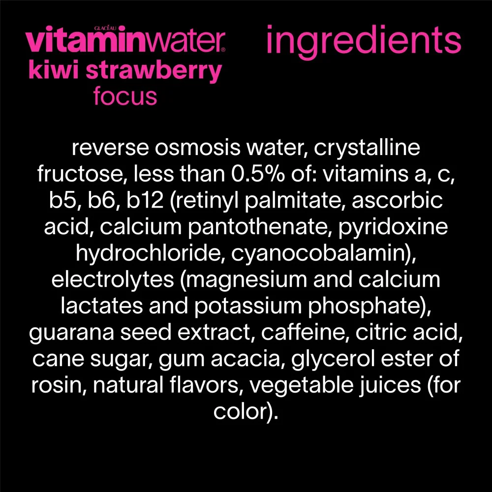 vitamin water Focus Kiwi Strawberry Flavored Water Beverage, 20oz (591ml) Bottle - Image 3