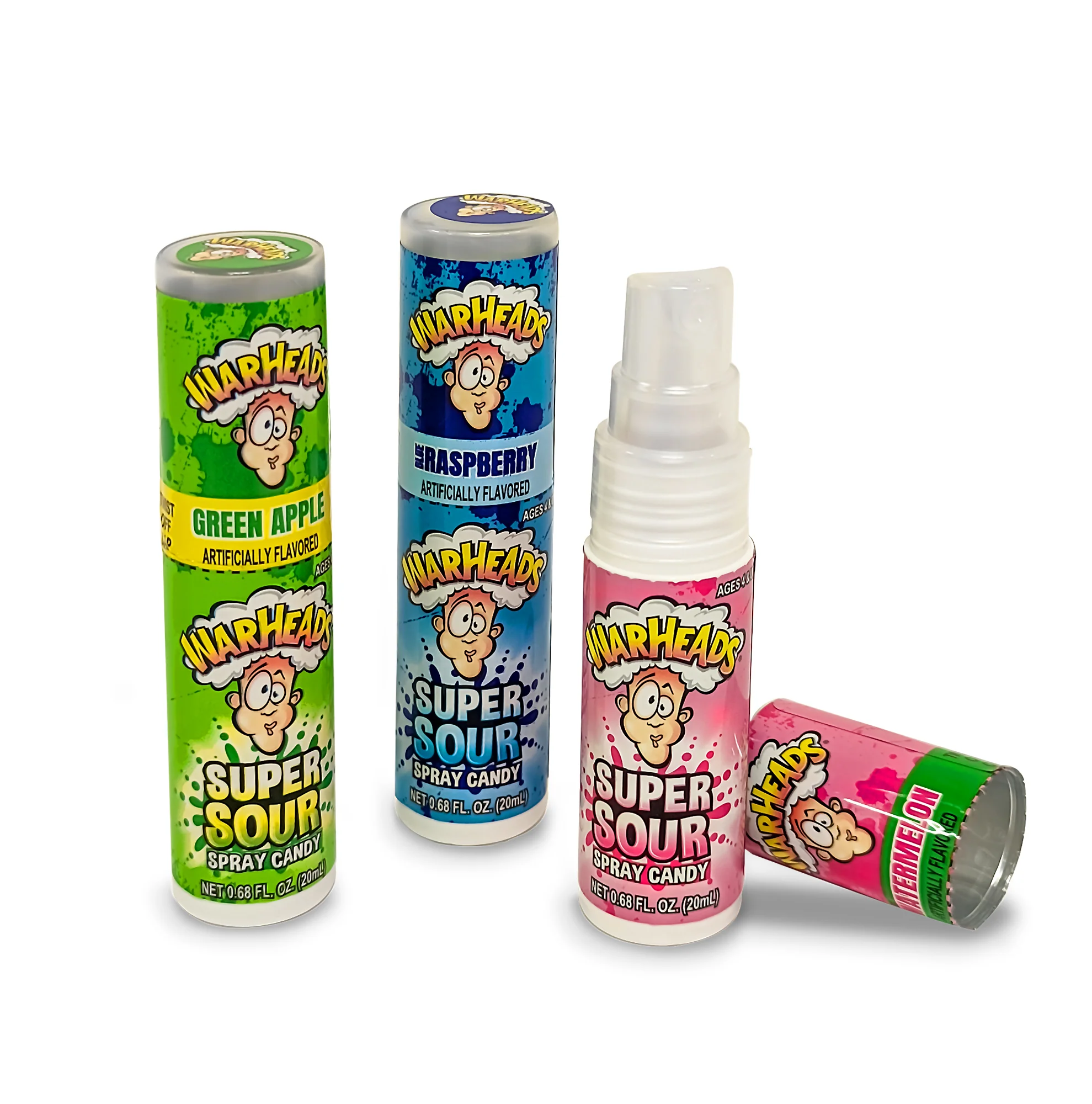 Warheads Spray Blue Raspberry, Watermelon & Apple 0.68oz (20ml) Case of 12 - Image 2