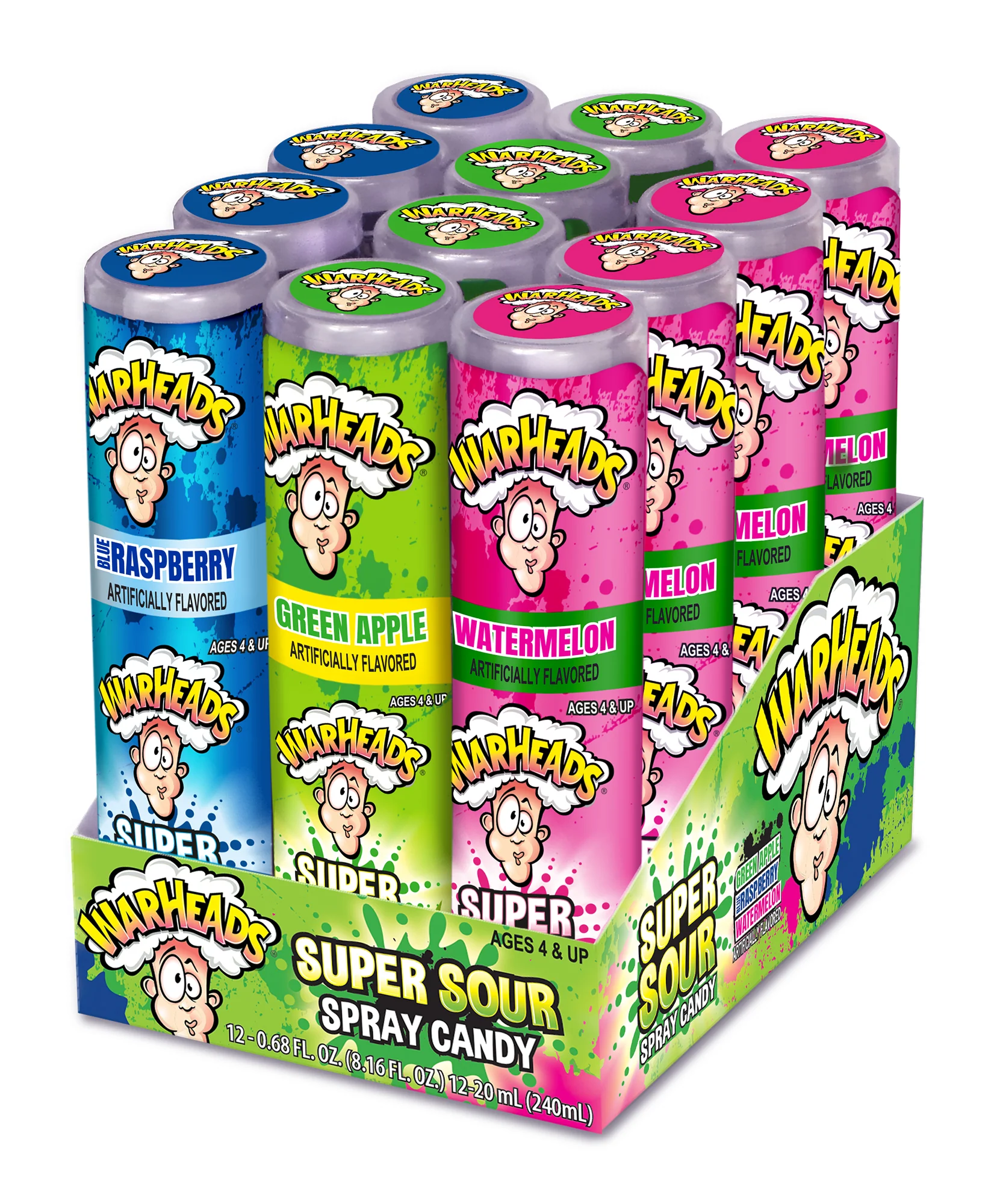 Warheads Spray Blue Raspberry, Watermelon & Apple 0.68oz (20ml) Case of 12 - Image 3