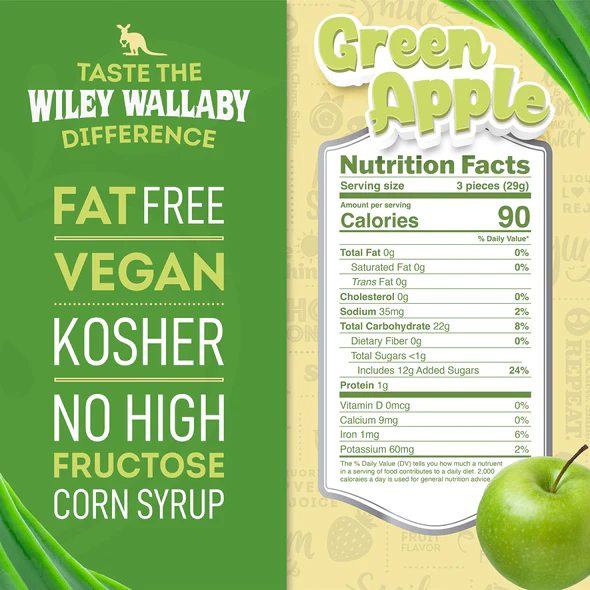 Wiley Wallaby Green Apple Licorice 7.05oz (200g) - Image 6