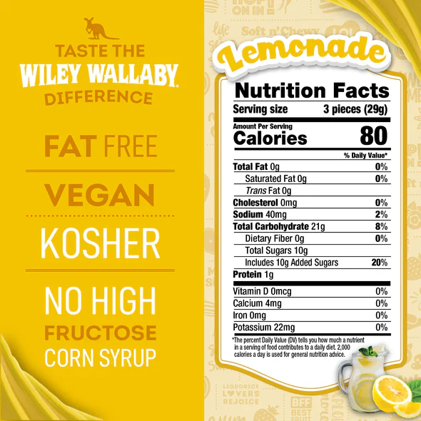 Wiley Wallaby Lemonade Licorice 7.05oz (200g) - Image 7