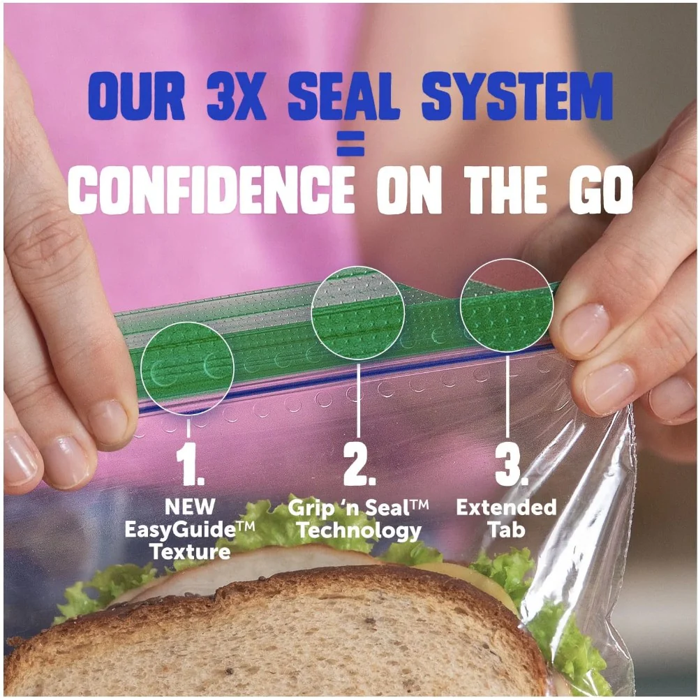 Ziploc Sandwich Bag Grip 'n Seal Mega Pack 280's - Image 5